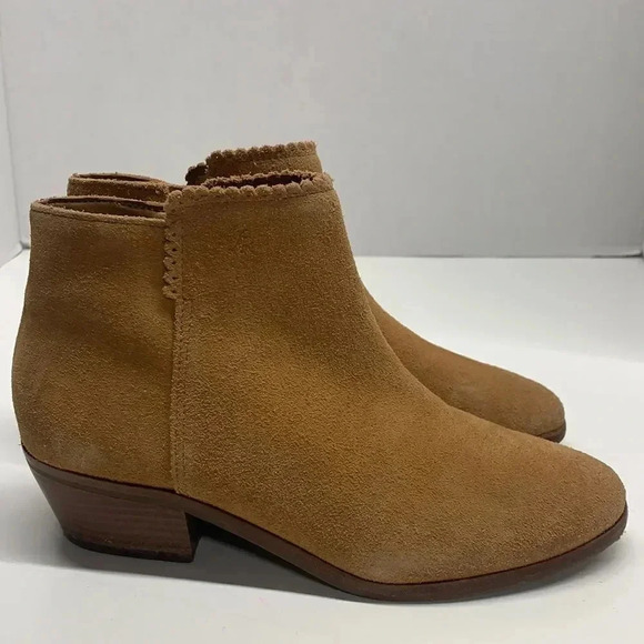 Jack Roger Ankle Boots Booties Suede Heeled Boot Light Brown Tan Size 5.5 - Picture 1 of 11